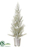 Silk Plants Direct Glittered Pine Tree - White Green - Pack of 6