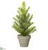 Silk Plants Direct Glittered Pine Tree - Green Ice - Pack of 6