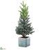 Silk Plants Direct Snowed Pine Tree - Green White - Pack of 4