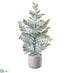 Silk Plants Direct Snowed Pine Tree - Green White - Pack of 2