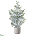 Silk Plants Direct Snowed Pine Tree - Green White - Pack of 2