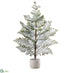 Silk Plants Direct Snowed Pine Tree - Green White - Pack of 2