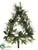 Pine, Magnolia Leaf, Pine Cone Christmas Tree Wreath - Green Brown - Pack of 1