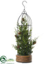 Silk Plants Direct Hanging Birdcage - Green - Pack of 2