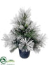 Silk Plants Direct Snowed Pine Tree - Green Snow - Pack of 6