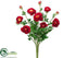 Silk Plants Direct Ranunculus Bush - Red - Pack of 6