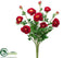 Silk Plants Direct Ranunculus Bush - Red - Pack of 6
