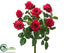 Silk Plants Direct Rose Bush - Red - Pack of 6