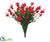 Plastic Christmas Cactus Bush 28 Flowers & 42 Leaves - Red - Pack of 6