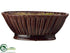 Silk Plants Direct Ceramic Oval Provencal Bowl - Burgundy - Pack of 1
