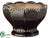 Silk Plants Direct Ceramic Scalloped Pedestal Bowl - Charcoal - Pack of 1