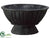 Wood Footed Asian Bowl - Black Antique - Pack of 3