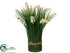 Silk Plants Direct Muscari, Grass Standing Bundle - White - Pack of 1