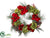 Wreath - Green Red - Pack of 4