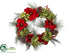 Silk Plants Direct Wreath - Green Red - Pack of 4