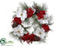 Silk Plants Direct Wreath - Red White - Pack of 4