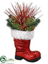 Silk Plants Direct Santa's Shoe - Red - Pack of 4