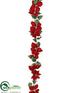 Silk Plants Direct Poinsettia Garland - Red - Pack of 12