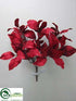 Silk Plants Direct Magnolia Leaf Bush - Red Silver - Pack of 6