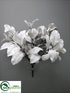 Silk Plants Direct Magnolia Leaf Bush - White Silver - Pack of 6
