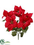 Silk Plants Direct Poinsettia Bush - Red - Pack of 24