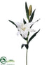 Silk Plants Direct Casablanca Lily Spray - White - Pack of 4