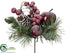 Silk Plants Direct Apple, Berry, Pine Cone Pick - Red Brown - Pack of 48