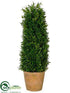 Silk Plants Direct Tea Leaf Cone Topiary - Green - Pack of 1