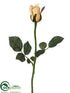 Silk Plants Direct Single Princess Mary Rose Bud Spray - Yellow - Pack of 6