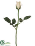 Silk Plants Direct Single Princess Mary Rose Bud Spray - Cream Green - Pack of 6