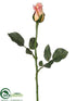 Silk Plants Direct Single Princess Mary Rose Bud Spray - Pink Yellow - Pack of 6
