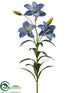 Silk Plants Direct Asiatic Tiger Lily Spray - Blue - Pack of 6