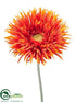 Silk Plants Direct Jumbo Spider Gerbera Daisy Spray - Orange Yellow - Pack of 6