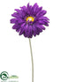 Silk Plants Direct Large Royal Gerbera Daisy Spray - Purple Dark - Pack of 6