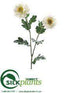 Silk Plants Direct Zinnia Mum Spray - White - Pack of 12