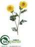 Silk Plants Direct Zinnia Mum Spray - Yellow - Pack of 12