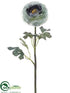 Silk Plants Direct Ranunculus Spray - Aqua Antique - Pack of 6