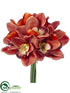 Silk Plants Direct Cymbidium Orchid Bouquet - Orange - Pack of 12