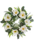Silk Plants Direct Magnolia, Fern Wreath - White - Pack of 2