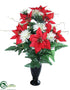 Silk Plants Direct Vase of Poinsettias - Red - Pack of 1