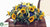 Silk Plants Direct Sunflower Casket Spray - Yellow Purple - Pack of 1