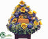 Silk Plants Direct Sunflower Cremation Urn - Yellow Purple - Pack of 1