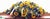 Sunflower Full Lid Casket Spray - Yellow Purple - Pack of 1