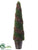 Silk Plants Direct Cedar, Cone Topiary - Green Brown - Pack of 3