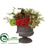 Silk Plants Direct Hydrangea, Helleborus, Pine Cone - Green Red - Pack of 1