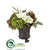 Silk Plants Direct Hydrangea, Helleborus, Pine Cone - Green Red - Pack of 4