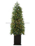 Silk Plants Direct Cedar Topiary Tree with Lights - Green - Pack of 1