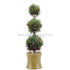 Silk Plants Direct Italian Cypress Triple Ball Topiary - Green - Pack of 1