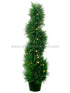 Silk Plants Direct Pre Lit Topiary Spiral Tree Cedar - Green - Pack of 4