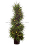 Silk Plants Direct Pre Lit Topiary Spiral Tree Cedar - Green - Pack of 2